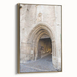Framed canvas featuring a vintage-style landscape painting of Provence with muted earth tones, ideal for bedroom wall art.