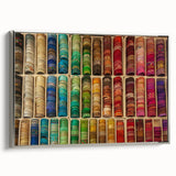 Landscape art painting of a vintage French scenery in colorful hues on a black framed canvas, ideal for living room decor.