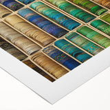 Art deco poster of a French southern landscape in muted earth tones on rolled canvas, suitable for dining room walls.