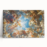 Black and white large art print of Versailles scenery on stretched canvas, ideal for kitchen wall art.