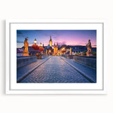 Textured abstract art print of a Bavarian landscape in muted earth tones, framed with a white mat.