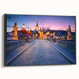 Black and white landscape art painting of Bavarian scenery on framed canvas, ideal for bedroom wall decor.