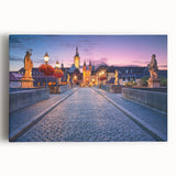 Black and white photograph of Bavarian landscape on stretched canvas, ideal for kitchen wall art.