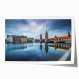 Extra large rolled print of Berlin scenery, featuring muted earth tones and floral elements, ideal for art wall dining room.