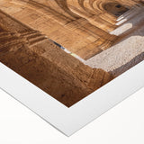 Art deco poster of Rhodes, Greece, in muted blue and white tones on rolled canvas, suitable for dining room decor.