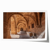 Extra large rolled print of Rhodes, Greece, featuring vibrant floral art, ideal for dining room wall decor.