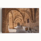 Black and white canvas print of Rhodes scenery, ideal for kitchen wall art or bedroom ambiance.