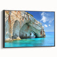 Black and white framed canvas of a vintage European landscape, ideal for bedroom wall decor.