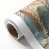 Art Deco poster of a European scenery in Greece on rolled canvas, ideal for nursery wall art or dining room decor.