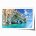 Extra large rolled print of a European Greek scenery with vibrant blue and white tones, ideal for art wall dining room decor.