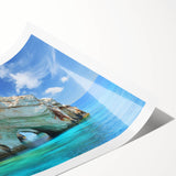 Extra large wall art depicting line art flowers in a European scene on rolled print canvas.