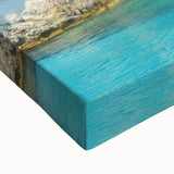 Black and white landscape art painting of a Greek scenery on stretched canvas, ideal for bedroom wall art.