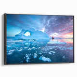 Black and white framed canvas of a vintage European landscape, ideal for bedroom wall art.