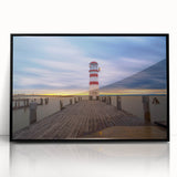 Large abstract wall art depicting a European cityscape in muted gray and blue tones, framed in black acrylic.