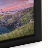 Black wall art of a textured Irish scenery on framed canvas, featuring colorful art, ideal for living room decor.