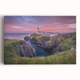 Black and white stretched canvas of a scenic Irish landscape, ideal for kitchen wall art or bedroom ambiance.