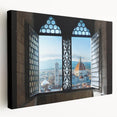 Panoramic view of Florence skyline on large stretched canvas, featuring earthy tones, ideal for kitchen wall art.