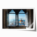 Extra large rolled print of Florence scenery with vibrant green and earth tones, ideal for art wall dining room.