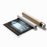 Roll-print of Florence scenery with soft floral elements in muted colors, ideal for classy bathroom wall art.