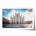 Extra large rolled print of Milan scenery with vibrant floral art, ideal for art wall dining room or classy bathroom.