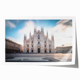Extra large rolled print of Milan scenery with vibrant floral art, ideal for art wall dining room or classy bathroom.