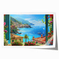 Rolled print of Portofino, Italy scenery with vibrant coastal colors, ideal for art wall dining room.