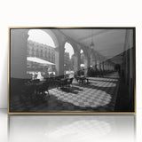 Art deco poster of Rome with gold and teal tones on acrylic, ideal for modern art wall decor.