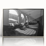 Acrylic print of Rome scenery with muted earth tones in a silver frame, ideal for modern art wall decor.