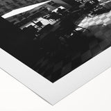 Art deco poster of Rome with muted earth tones on rolled canvas, ideal for dining room wall art.