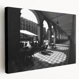 Large canvas print of a Rome cityscape in soft pastel hues, ideal for kitchen wall art.