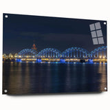 Acrylic print of a European landscape with muted earth tones, ideal for dining room decor.