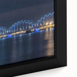 Extra large framed canvas depicting a textured, colorful abstract design, ideal for living room decor.