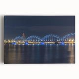 Black and white photo of a European street on a stretched canvas, suitable as kitchen wall art or for bedroom.