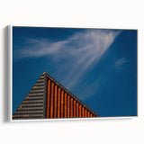 Vintage poster art of a European Lithuania scenery on framed canvas, featuring vibrant colors, ideal for living room decor.