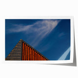 Rolled print of a Lithuanian landscape featuring vibrant green fields under a clear blue sky, ideal for art wall dining room.