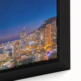 Extra large framed canvas featuring a textured, colorful depiction of Monaco scenery, ideal for living room decor.