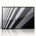 Large abstract wall art of Amsterdam scenery in muted tones on a framed acrylic, ideal for modern living room decor.