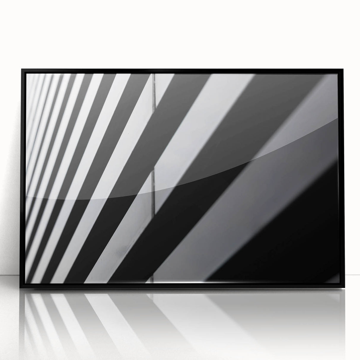 Large abstract wall art of Amsterdam scenery in muted tones on a framed acrylic, ideal for modern living room decor.