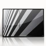 Large abstract wall art of Amsterdam scenery in muted tones on a framed acrylic, ideal for modern living room decor.