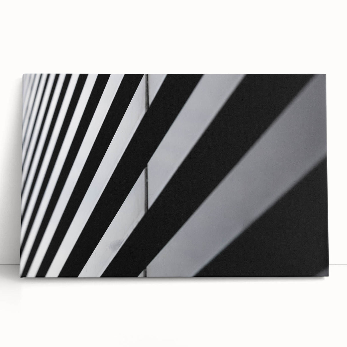 Black and white large art print of Amsterdam scenery on stretched canvas, ideal for kitchen wall art.