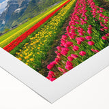 Art deco poster of a serene Dutch canal scene in muted earth tones on rolled canvas, suitable for dining room wall art.