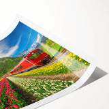 Extra large wall art featuring line art flowers in muted colors on a rolled canvas, suitable for large living room spaces.