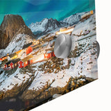 Acrylic print of a large abstract depiction of a Norwegian landscape in muted earth tones, ideal for dining room art.