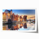 Rolled print of a European Polish scenery with vibrant green and blue tones, ideal for art wall dining room.