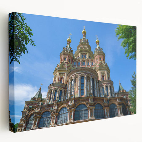 Large canvas print of a European cityscape in muted watercolor tones, suitable for kitchen wall art.