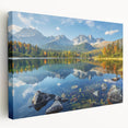 Large stretched canvas depicting a European Slovakian landscape in muted earth tones, ideal for kitchen wall art.