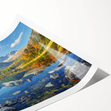 Extra large wall art featuring line art flowers in muted tones on rolled print, suitable for large living room decor.