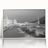 Framed acrylic print of Andalucia, Spain scenery in muted earth tones, ideal for modern art wall decor.