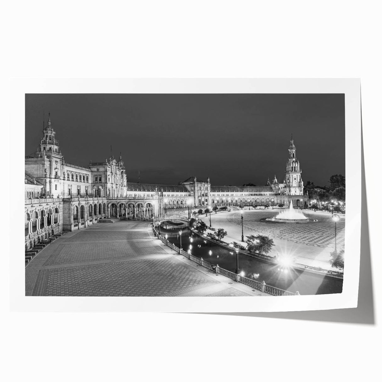 Rolled print of Andalucia, Spain scenery with vibrant floral elements, ideal for art wall dining room.