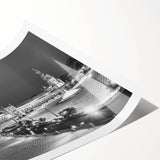 Extra large rolled print featuring line art flowers in muted earth tones, ideal for large living room wall art.